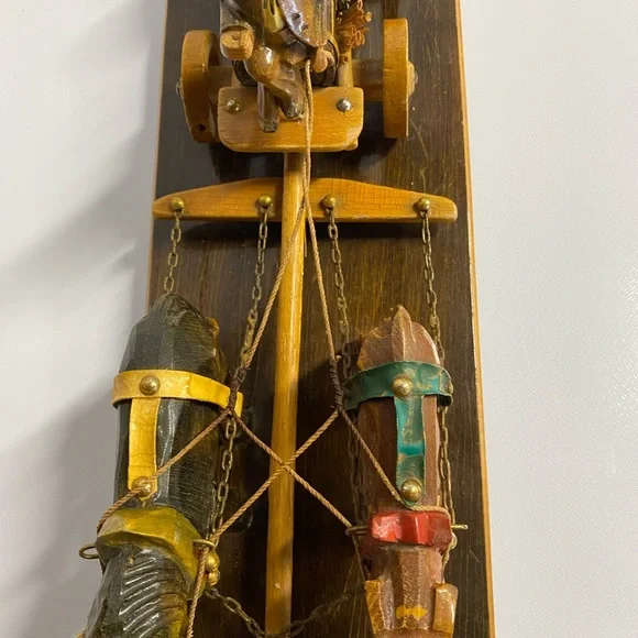Rhon Sepp German Hand Carved Carriage Scene. Rare. Vintage 60’s or older.